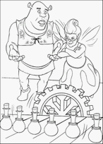 coloriage Shrek et la fee